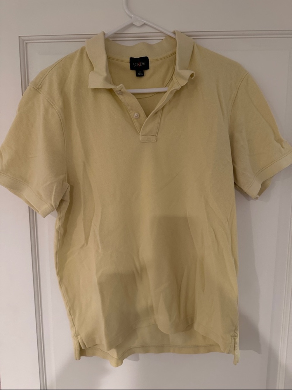 J. Crew Men's Pale Yellow Short-Sleeve Polo
